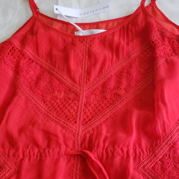 Adelyn Rae New Lace Tassle Tie Waist DRESS Red HOT Shoulder Straps Women's 🎉HP - Picture 9 of 15